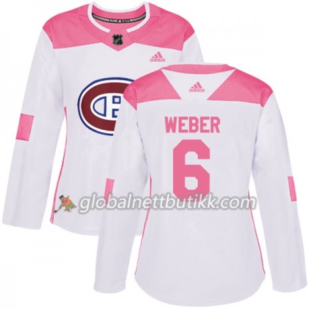 Montreal Canadiens Hockeydrakt Shea Weber 6 2017-2018 Hvit Rosa Fashion Adidas Authentic - Dame